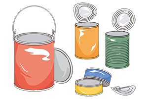 空き缶や缶詰のイラスト